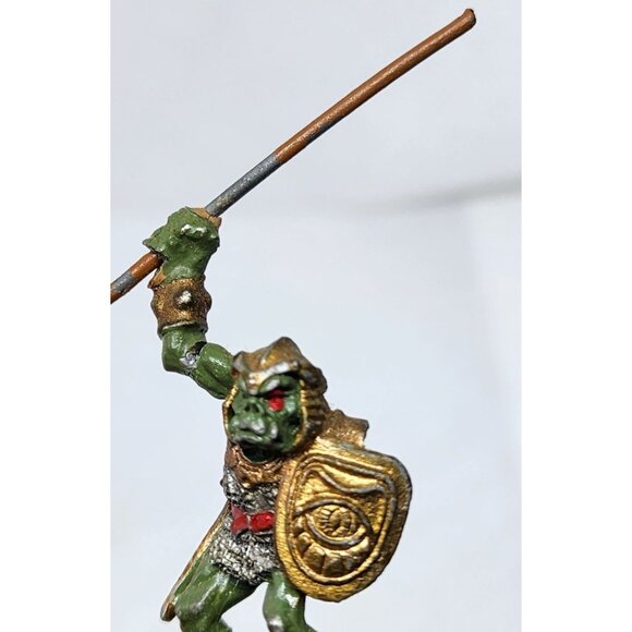 Hand-Painted Goblin Spearman Miniature On Textured Base For Tabletop Games - Picture 10 of 15